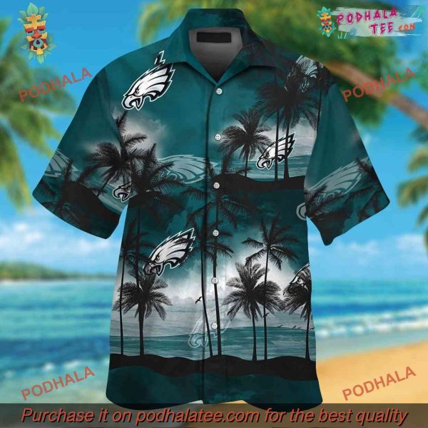 Philadelphia Eagles Fan Apparel Hawaiian Tropical Short Sleeve Shirt