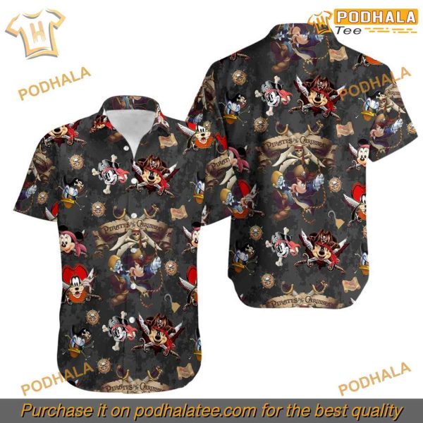 Pirate Adventure Hawaiian Shirt, Mickey & Friends, Disney Vacation Style