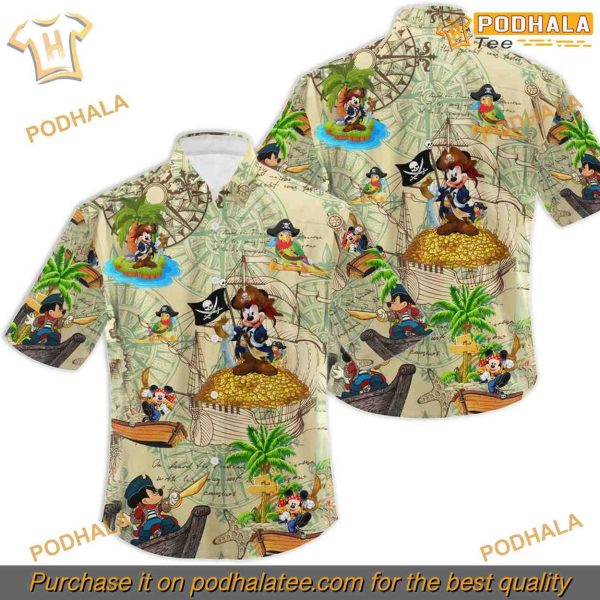 Pirates Mickey Mouse Hawaiian Shirt Hawaii Holiday Beach, Disney Gift Ideas