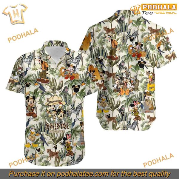 Retro Disney Animal Kingdom Mickey and Friends Hawaiian Shirt, Disney Related Gifts