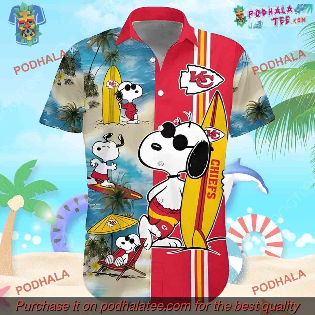 Snoopy Surfing Theme Cool Chiefs Hawaiian Shirt, Summer Wear