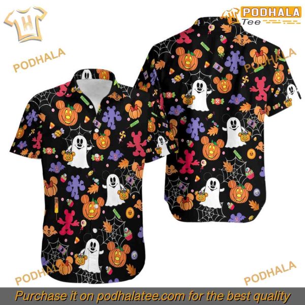 Spooky Mickey Ghost Hawaiian Shirt, Unique Disney Gifts for Adults
