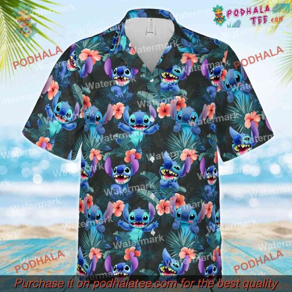 Stitch Disney Hawaiian Shirt, Tropical Aloha Shirt, Island Fashion