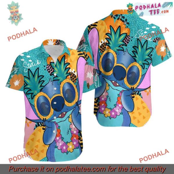 Stitch Floral Disney Shirt, Hawaiian Shirt Bloom, Tropical Elegance