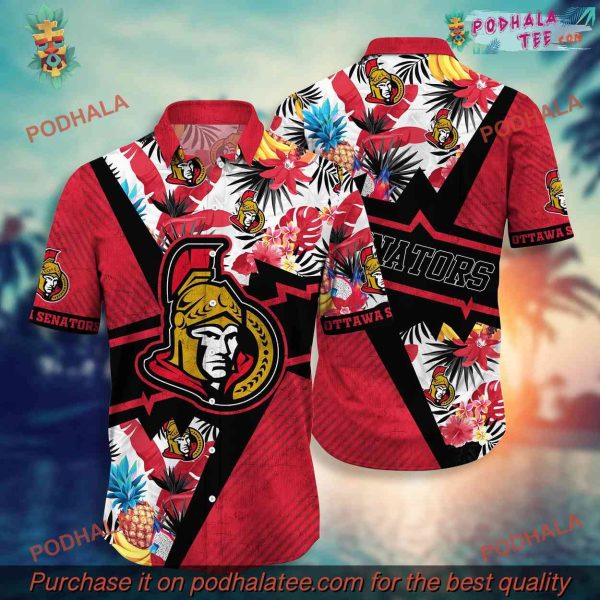 Travel Style Ottawa Senators NHL Hawaiian Aloha Shirt