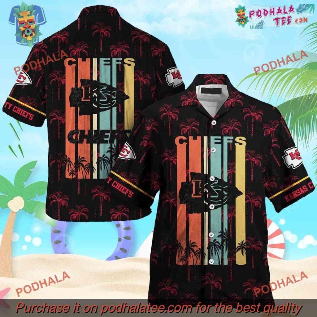 Vintage NFL Kansas City Chiefs Hawaiian Shirt, Summer Beach Gift