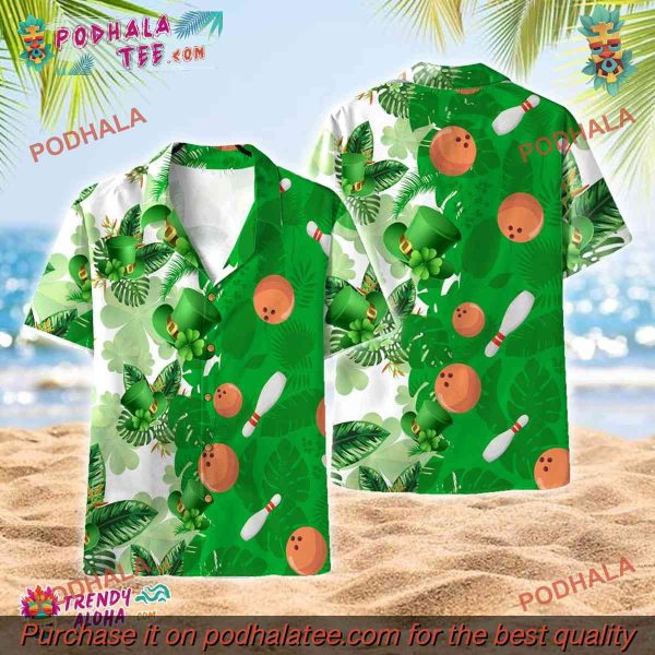 Bowling Floral St Patricks Day Aloha Hawaiian Shirt, Saint Patricks Day Gifts