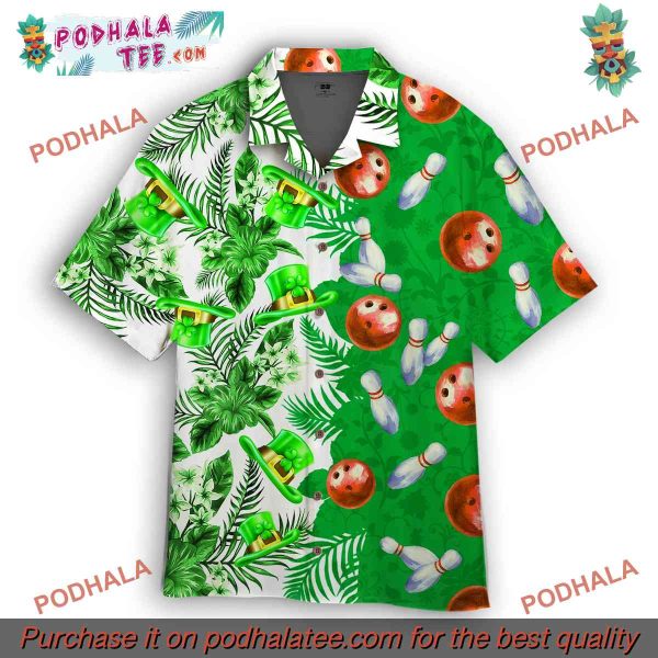 Bowling Floral St Patricks Hawaiian Shirt, Ideal St Patricks Day Apparel