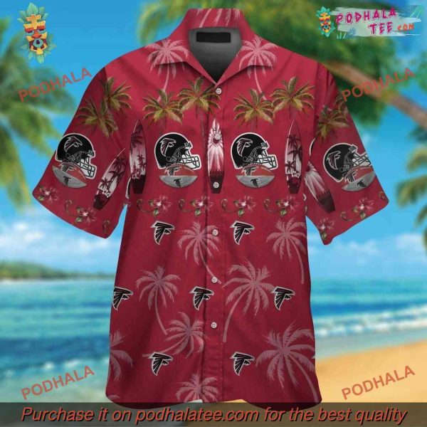 Button Up Short Sleeve Atlanta Falcons Clothing Tropical Hawaiian Shirt