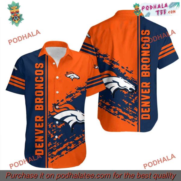 Denver Broncos Hawaiian Shirt, Quarter Style Broncos NFL Fashion