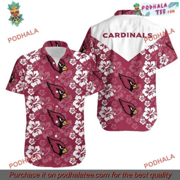 Floral Summer Collection Arizona Cardinals Hawaiian Shirt, Arizona Cardinals Apparel