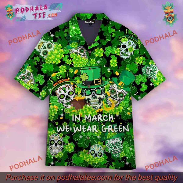 Green March Trendy Patricks Day Hawaiian Shirt, Ideal St Patricks Day Apparel
