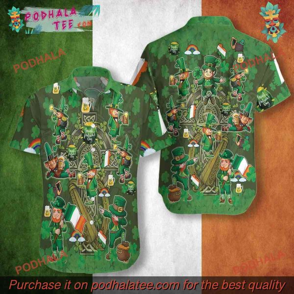 Leprechauns Clover St Patricks Day Hawaiian Shirt, Perfect St Patricks Gifts