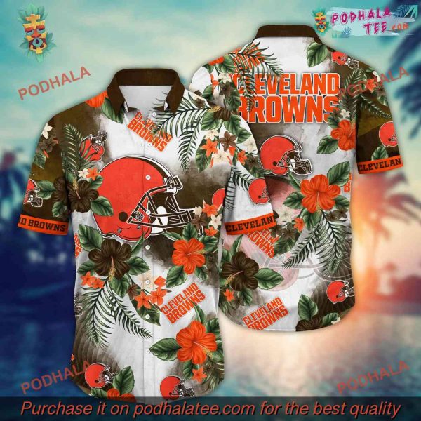 NFL Cleveland Browns Hawaiian Shirt, Beach Seasontime Aloha Shirt