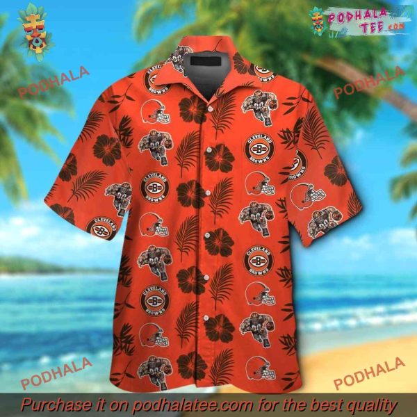 NFL Cleveland Browns Tropical Hawaiian Shirt, Laid-back Browns Apparel