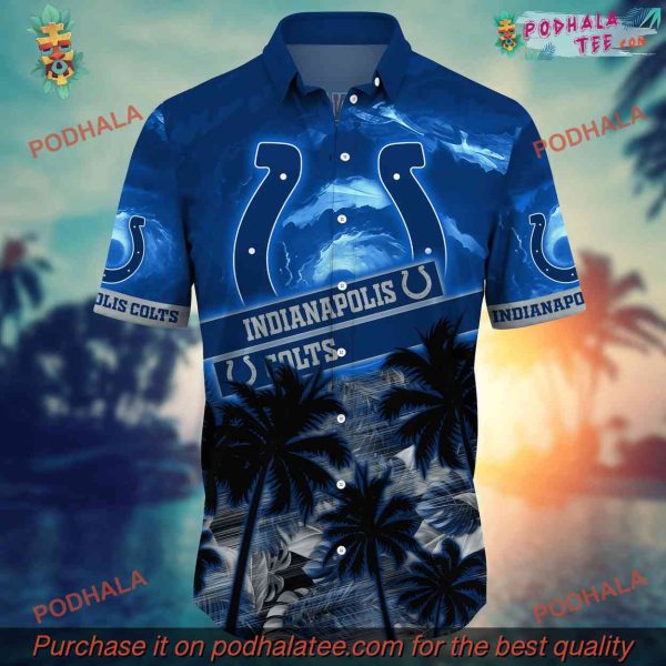 NFL Indianapolis Colts Hawaiian Shirt, Golden Rays Aloha Shirt