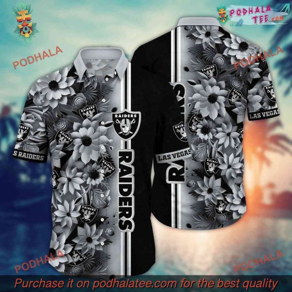 NFL Las Vegas Raiders Hawaiian Shirt, Custom Parasols Aloha Shirt