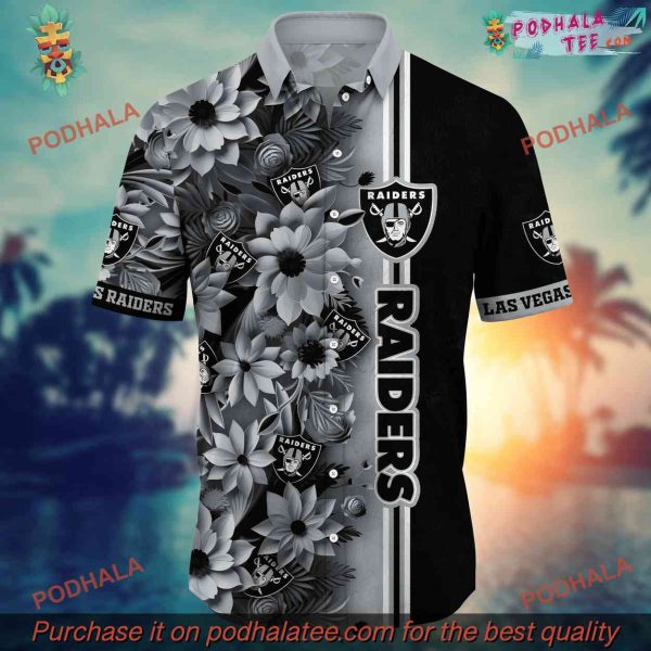 NFL Las Vegas Raiders Hawaiian Shirt, Custom Parasols Aloha Shirt