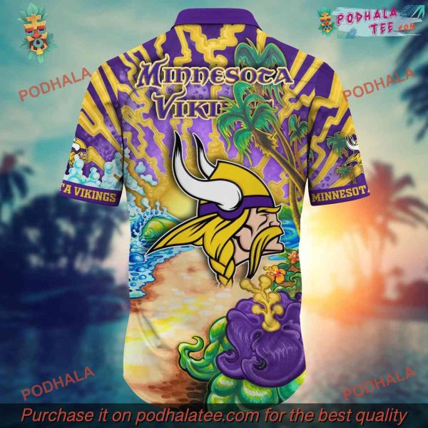 NFL Minnesota Vikings Hawaiian Shirt, Starry Nightstime Aloha Shirt