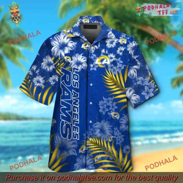 Short Sleeve Hawaiian Shirt Rams Shirt, Trendsetting LA Football Apparel