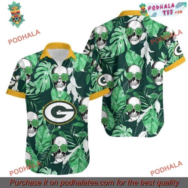 Summer Collection Green Bay Packers Coconut Leaves Hawaiian Shirt and Shorts