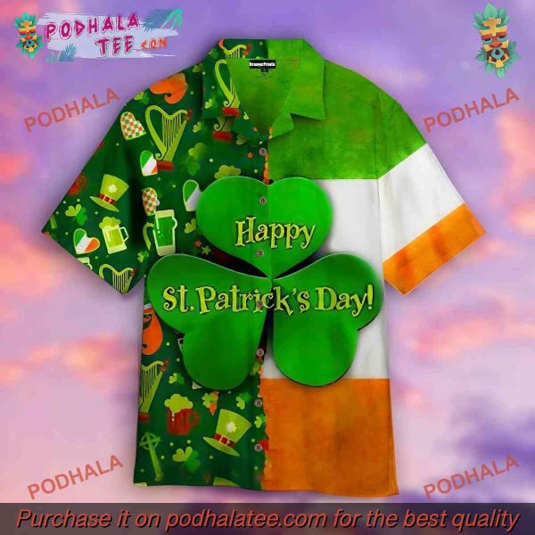 Trendy Irish St Patricks Day Hawaiian Shirt, St Patricks Day Gift for Fashion