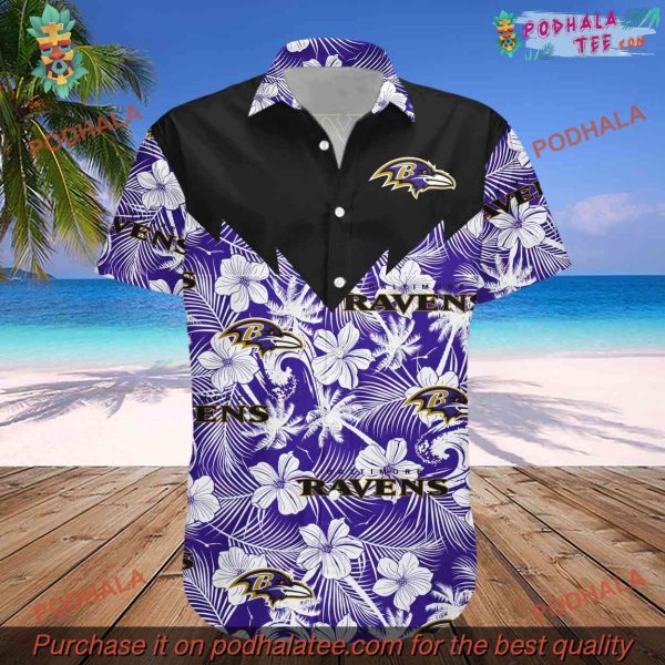 Tropical Seamless Baltimore Ravens Hawaiian Shirt, NFL Collection