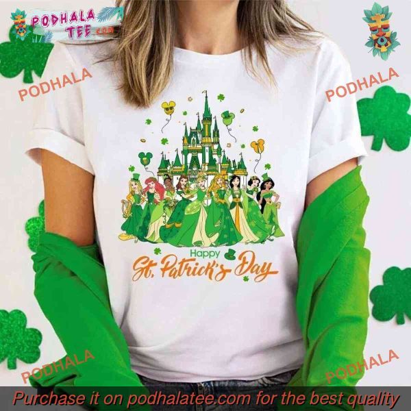 Disney Princess St Patricks Day Shirt, Castle Girl Trip Shamrock Gift