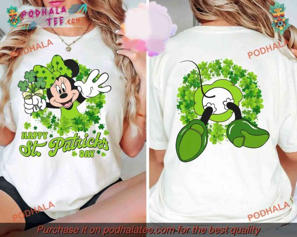 Two-sided Mickey and Minnie St Patricks Shirt, Disney Trip 2024 Special